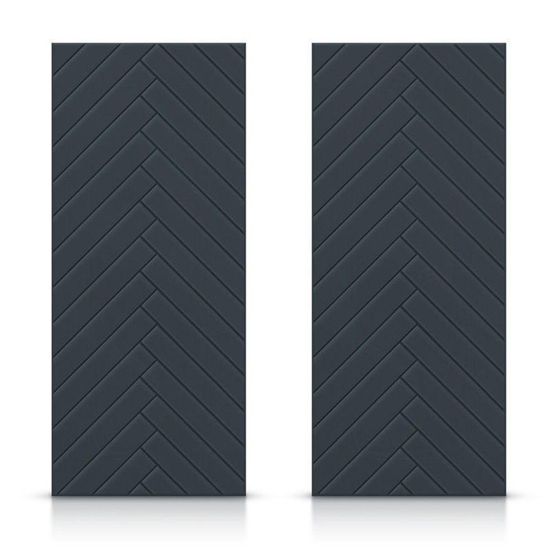Portes de placard coulissantes à panneaux en bois manufacturé, Gris anthracite, 84 po x 96 po