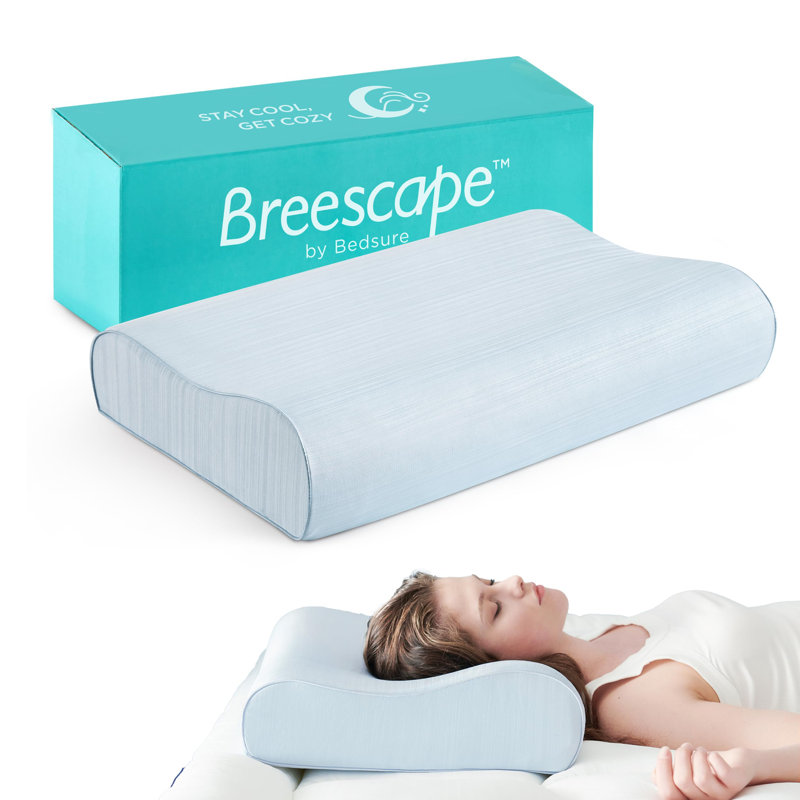 Bedsure Cervical Neck Pillows for Sleeping, Blue