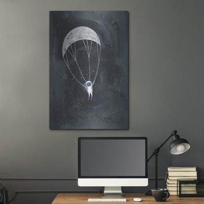  «Parachute Moon» par Rachel Nieman, art mural en métal, 24 po x 36 po