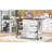 54.5" Style Kitchen Island With Internal Drawer And Retro Metal Decor - Rolling Cart For A Vintage Look Storage Charging Station Wheel Design Easy Mobility-1592144384
