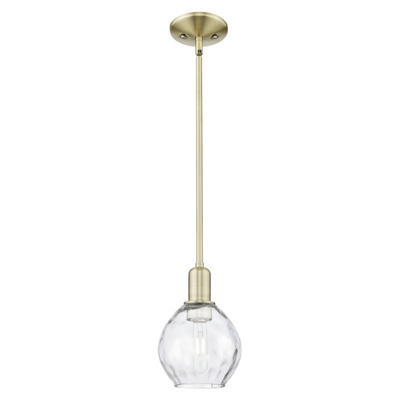 Arcadia - Amaaya - Mini-luminaire suspendu avec tige 6 po 1 lumière, Laiton antique