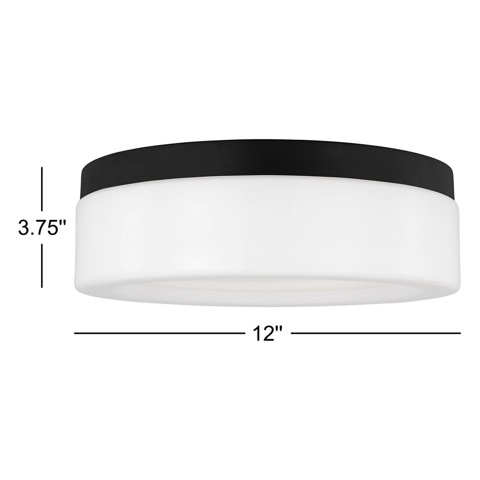 Helmes Single Light Flush Mount, Midnight Black