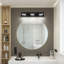 Luminaire de salle de bain moderne à DEL à intensité variable avec têtes rotatives à 360 °, finition noir mat, luminaire écoénergétique pour miroir et fixation murale