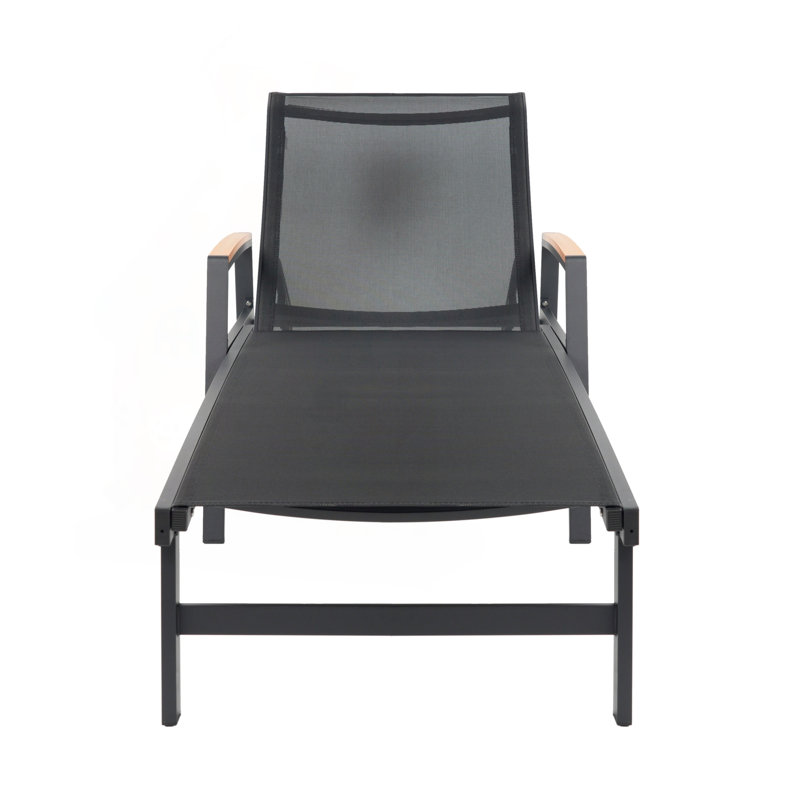 Chaise longue en maille d'aluminium avec inclinaison à 5 positions