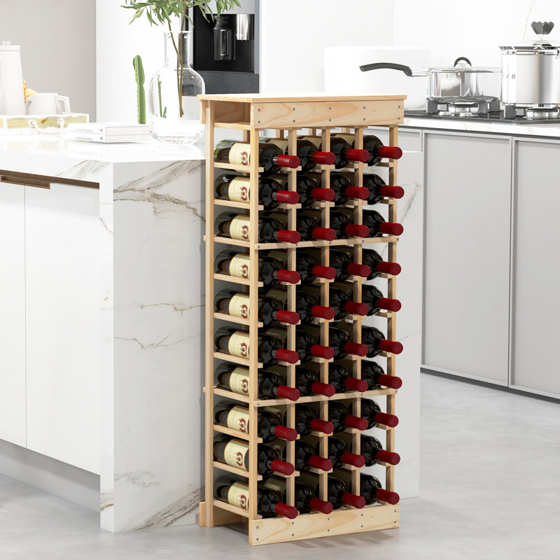 Sirias Solid Wood Wine Bottle Rack Yellow