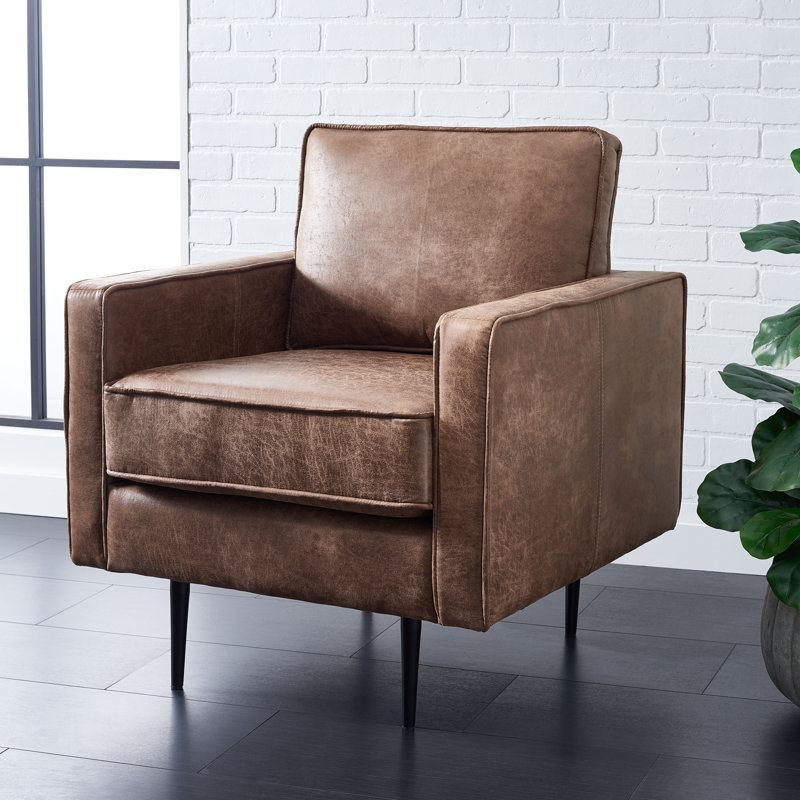 Fenske Faux Leather Armchair, Black