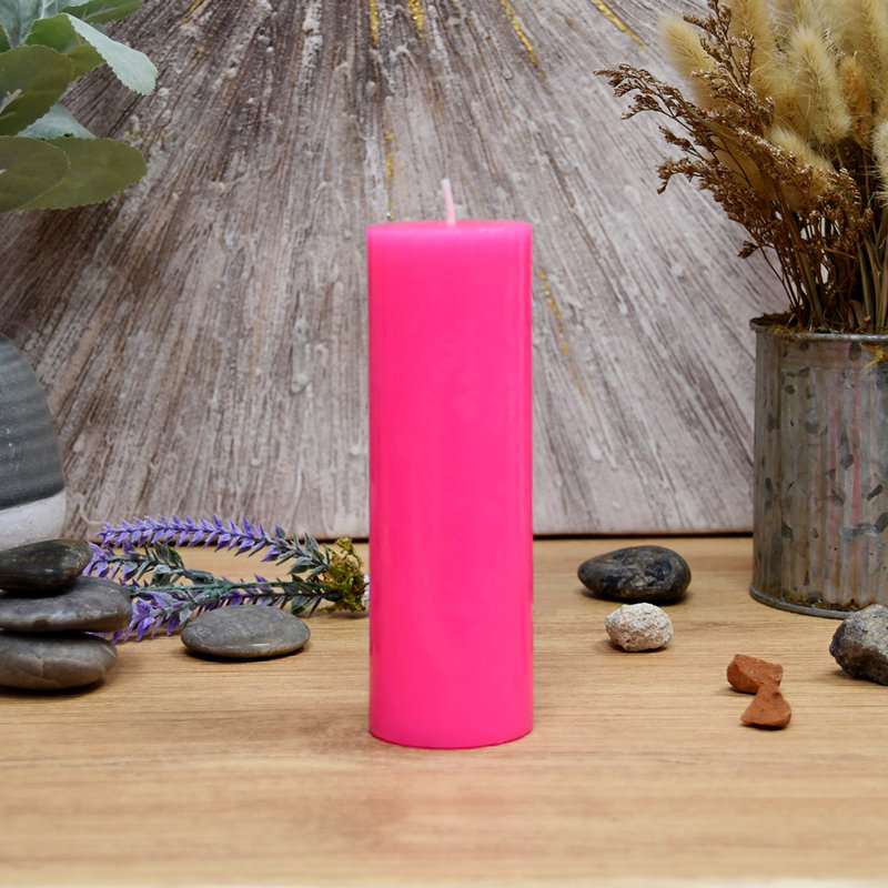 Bougie pilier rose chaud de 6 pouces, 1, Rose millennial, H 6 po x l 2 po x P 2 po