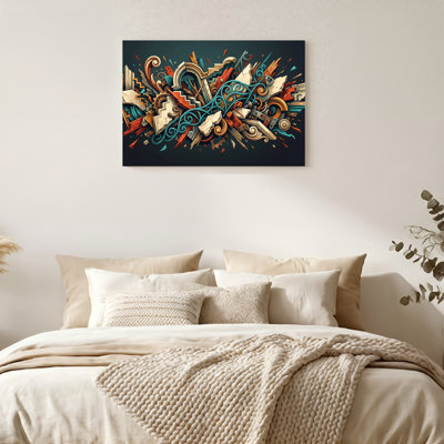 Art mural sur toile, aspect chêne naturel, pour le salon, la chambre à coucher, le bureau ou le vestibule - décoration murale décorative avec art abstrait
