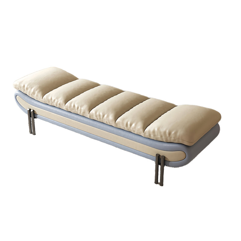 Banc de rangement Schechner, Beige/bleu