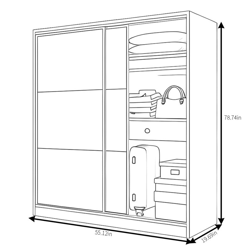 Raylah, 78.74" H x 55.12" W x 19.69" D