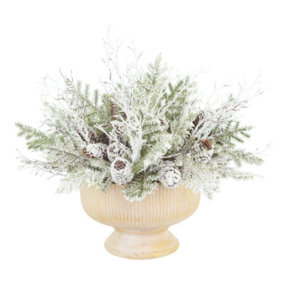 Evergreen Centerpiece with Pinecones