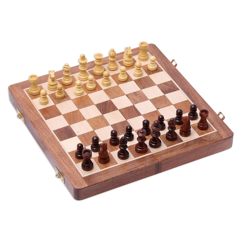 Jeu d'échecs fait à la main brun Arlus