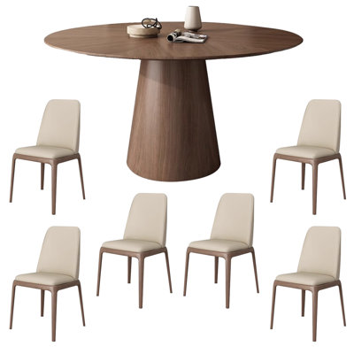 French retro round table chair combination