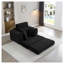 Chaise longue sans os de 133 cm, canapé-lit modulable en velours côtelé, noir