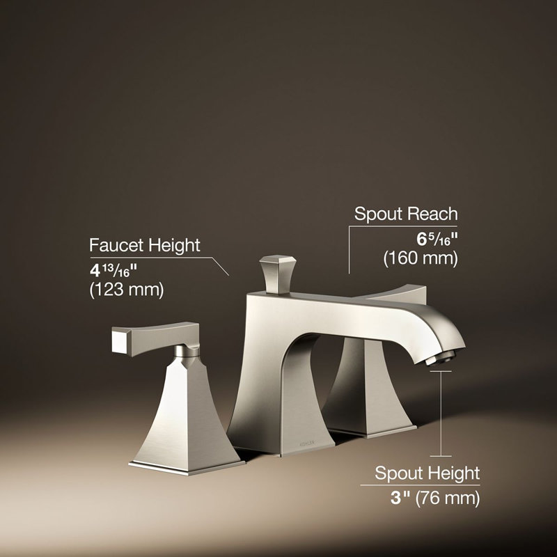 Memoirs Stately Widespread Bathroom Faucet with Drain Assembly, Vibrant Brushed Nickel