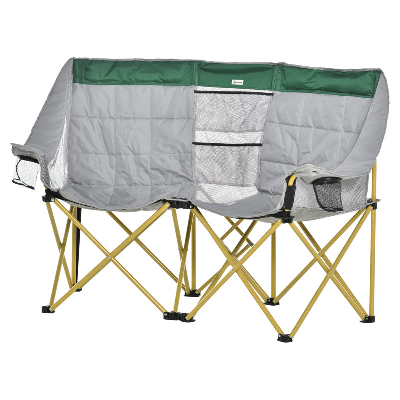 Folding Camping Chair, Green & Gray