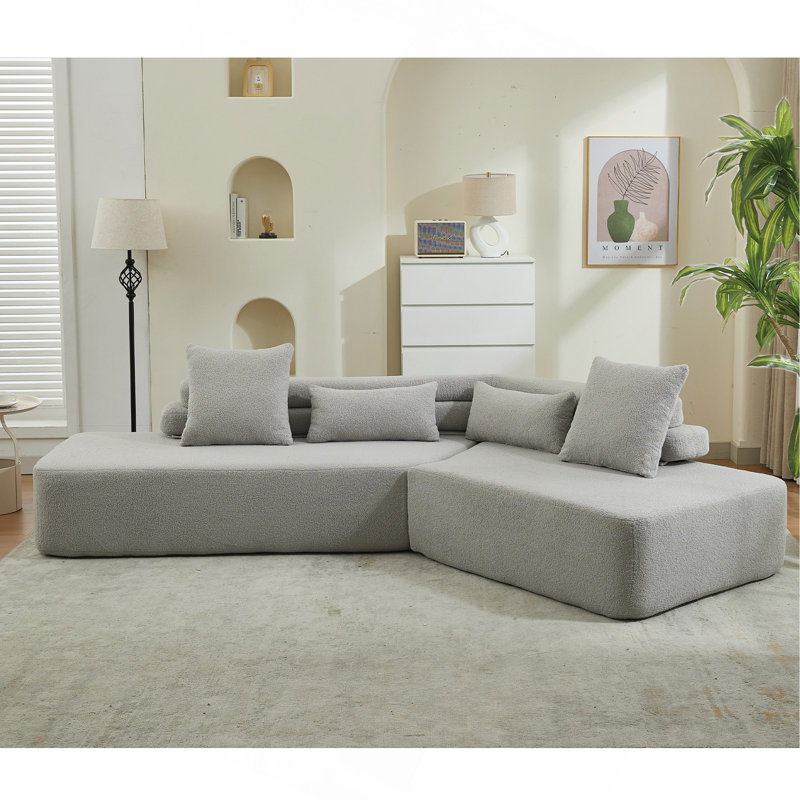 Canapé modulaire rembourré 128 po 128 po, Gris clair
