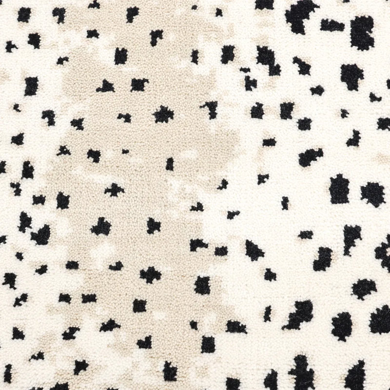 Louis Animal Print Hand-Knotted Wool/Cotton Ivory Area Rug, Blue, Rectangle 10' x 14'