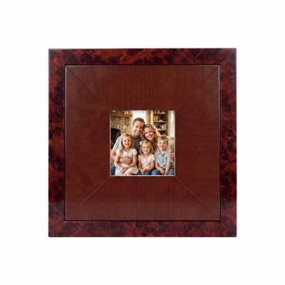 Solid Wood High-Gloss Burl Frame – Handcrafted Mahogany Tortoiseshell Deep-Set Picture Frame for Wall & Tabletop, Modern Luxe Style, 4 Sizes