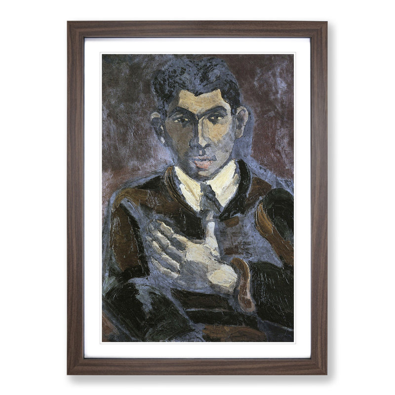 Portrait of a Man Vol.2 by Walter Gramatte - Picture Frame Painting, Walnut Framed, 48cm H x 36cm W x 2cm D