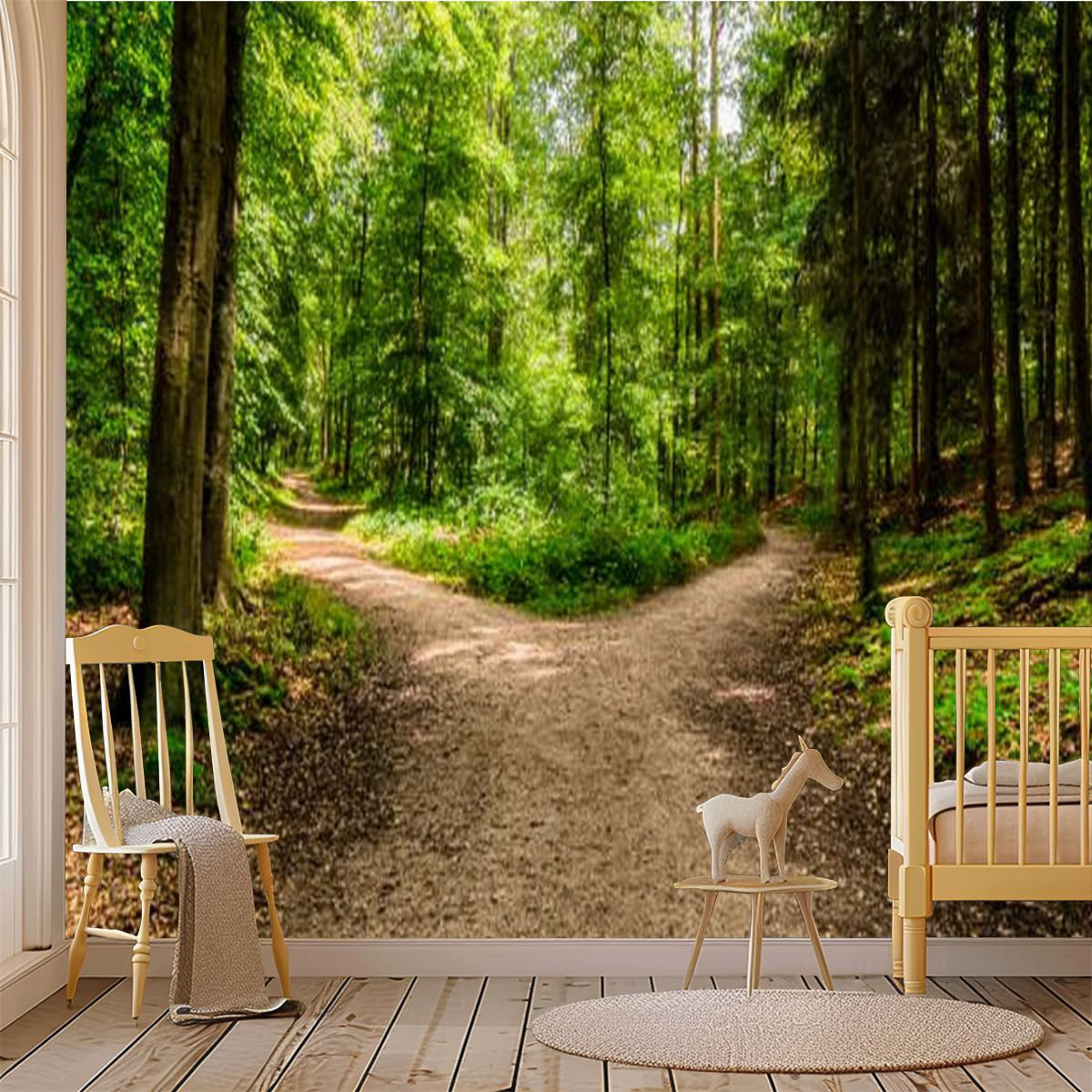 Latitude Run® Peel and Stick Wallpaper Wall Mural Crossroad two ways ...