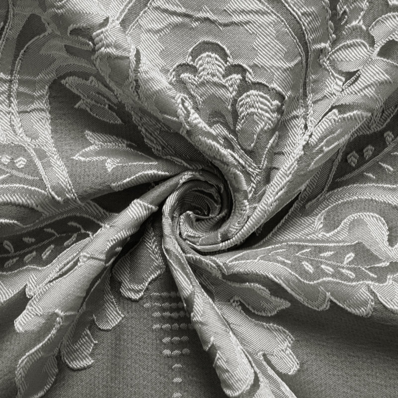 Therese 7 Piece Traditional Damask Comforter Set, King Comforter + 6 Additional Pieces, Gray