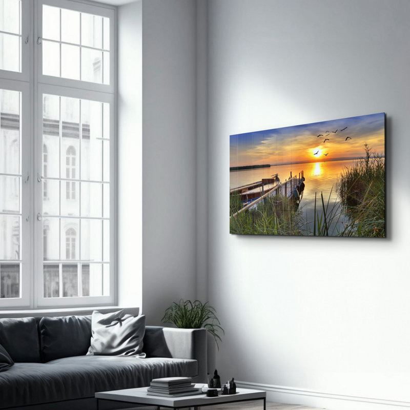 Élégante peinture murale en verre trempé de 13,8 po x 21,7 po | 100% verre trempé, épaisseur: 0,16 pouce | Imprimé UV pour des couleurs éclatantes | Parfait pour la décoration intérieure, le salon et les espaces de bureau