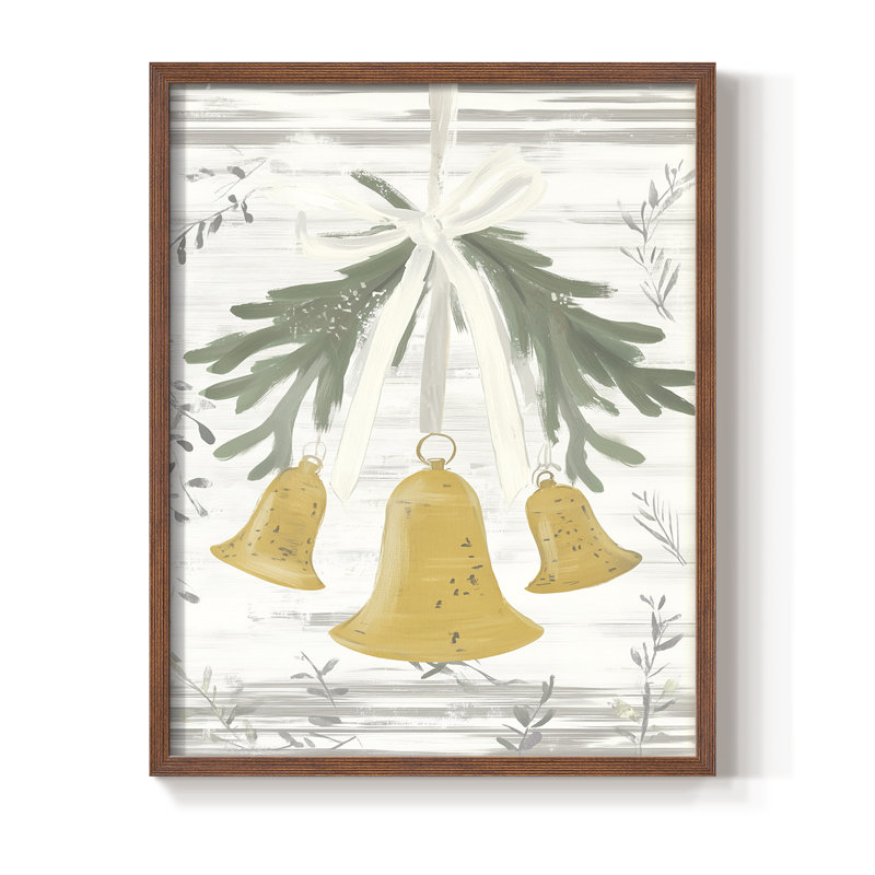 «Christmas Holiday Art» CECXV, reproduction d'art encadrée - bois massif, Noyer, H 11 po x l 9 po