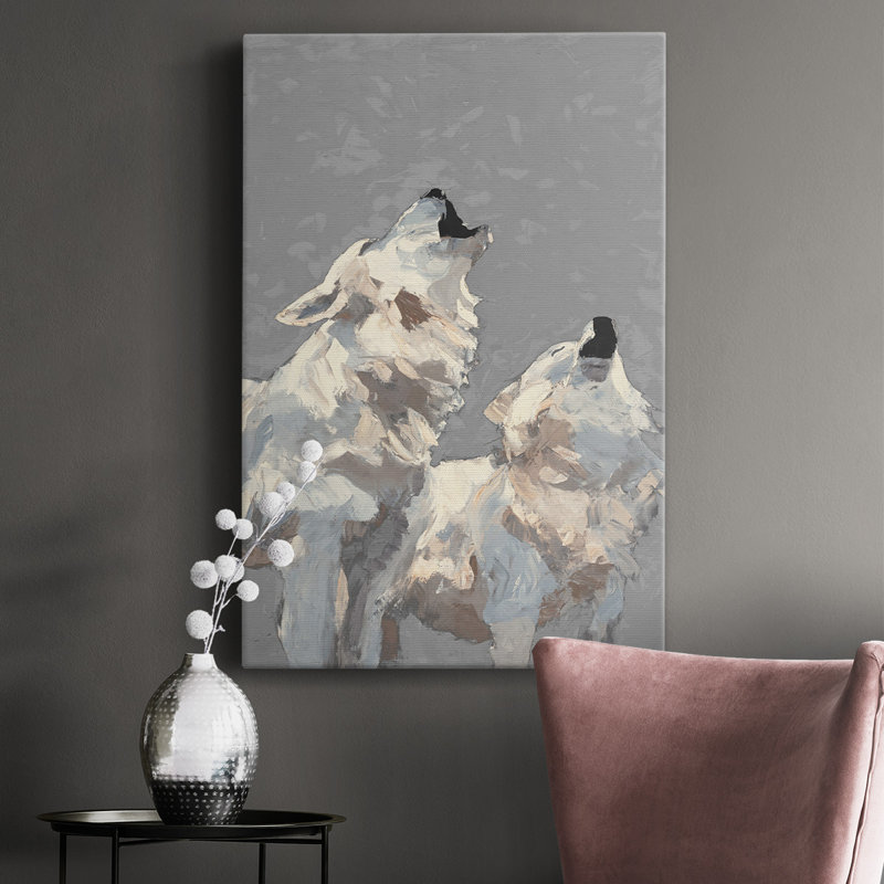 " Midnight Wolves ", Grey, 18" H x 12" W x 1" D