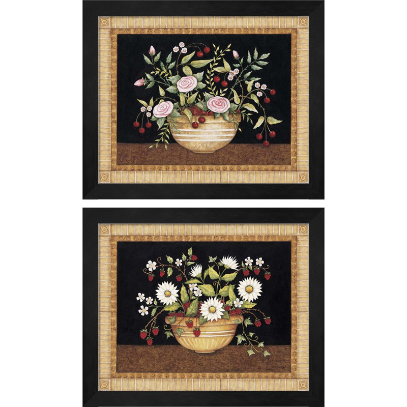 «Cherries & Raspberries» par Robin Betterley, art encadré (ensemble de 2)