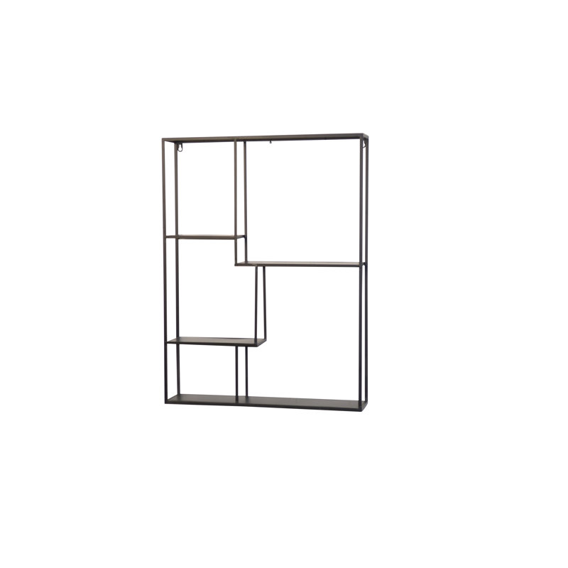 Roeper 5 Piece Metal Accent Shelf, Black, 80cm H x 60cm W x 12cm D