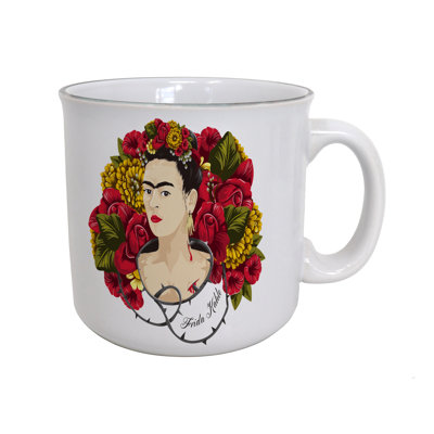 Frida Kahlo - Rose floral 20 oz Tasse de camping
