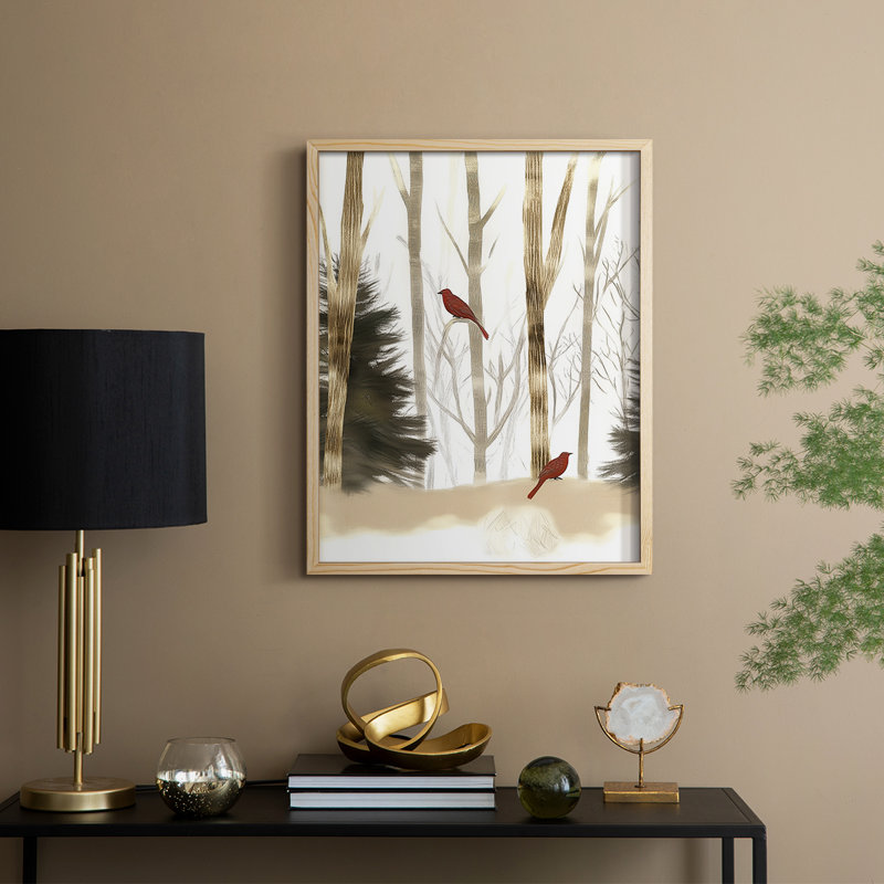 «Christmas Holiday Art CCL XXXVI», reproduction d'art encadrée - bois massif, H 30 po x l 24 po, Naturel