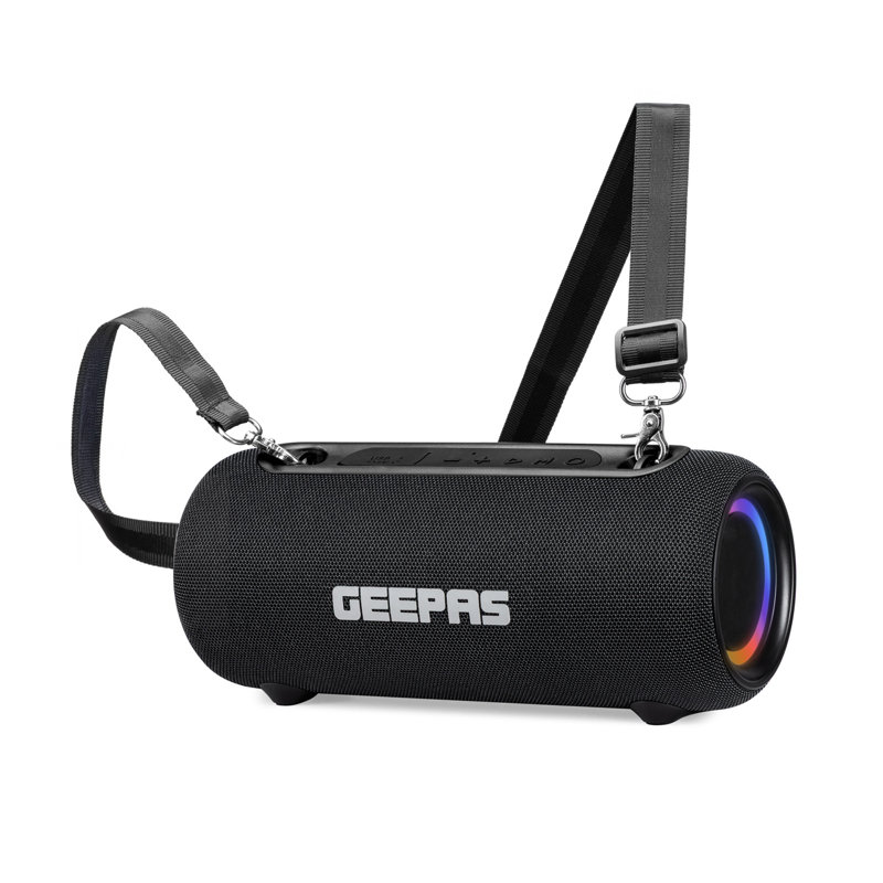 GEEPAS Waterproof Bluetooth Speaker | Portable Wireless Speaker with RGB Lights 10M Range IPX5 Rating 7H Playtime Hands-Free Calling USB & Bluetooth 5.3 | Travel Outdoor Speaker for Camping Home