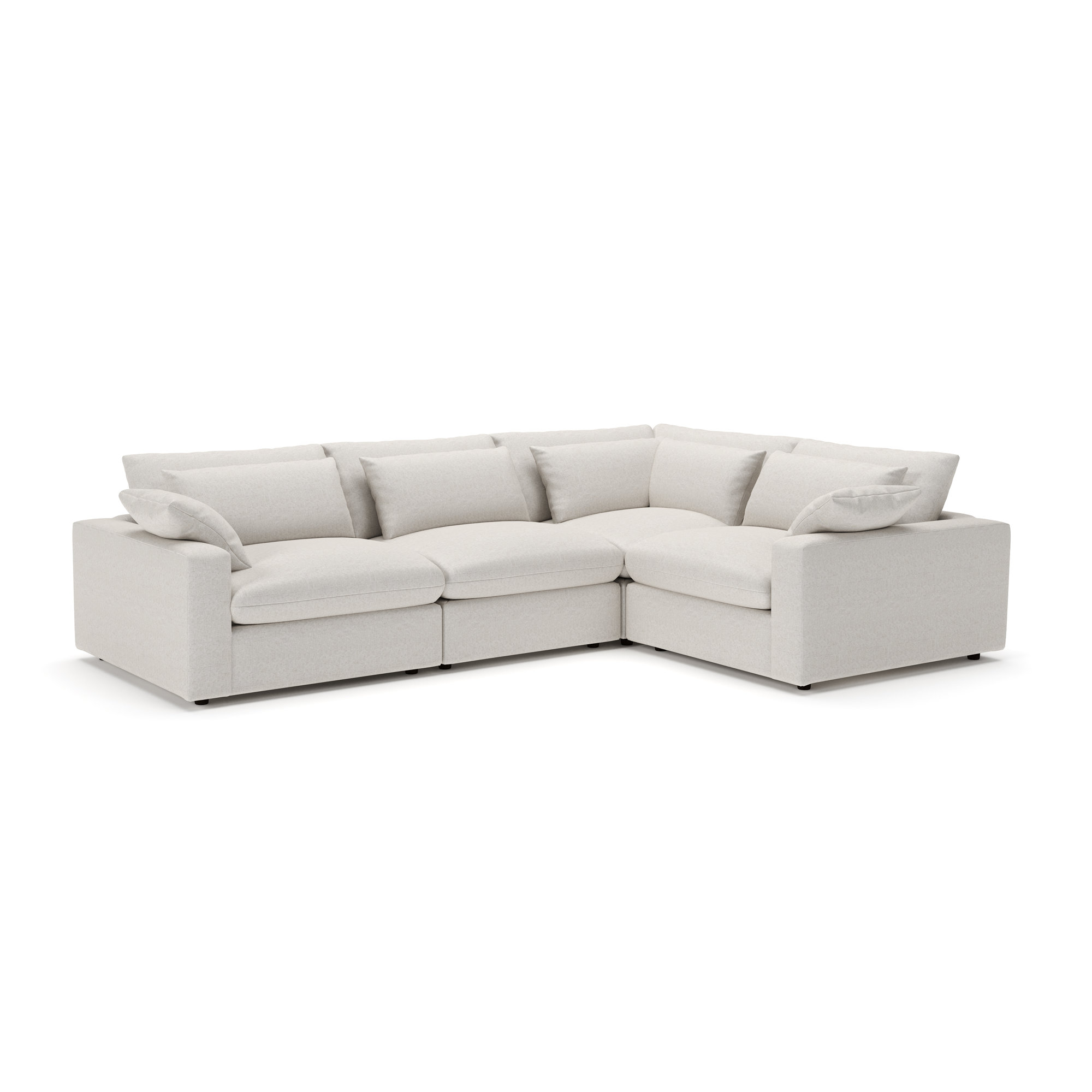 Remy 4-Piece Modular Sectional, Macarena Light Gray Basketweave