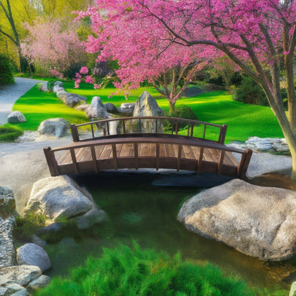 Sams Gazebos Artisan Japanese Wood Garden Bridge & Reviews | Wayfair