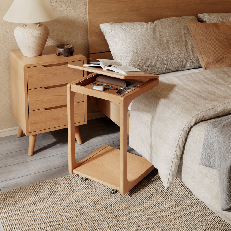 Table de bout en C en bois massif Annandale, Tanné, H 24,8 po x l 15,7 po x P 15,6 po