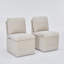 Chaise de salle à manger rembourrée en lin avec roulettes et espace de rangement - ensemble de 2-1997789003