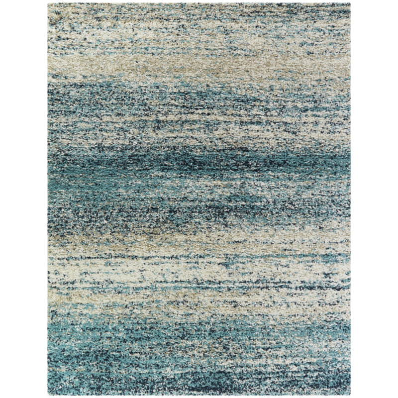 Loudres Teal Area Rug, Rectangle 4'4" x 6'