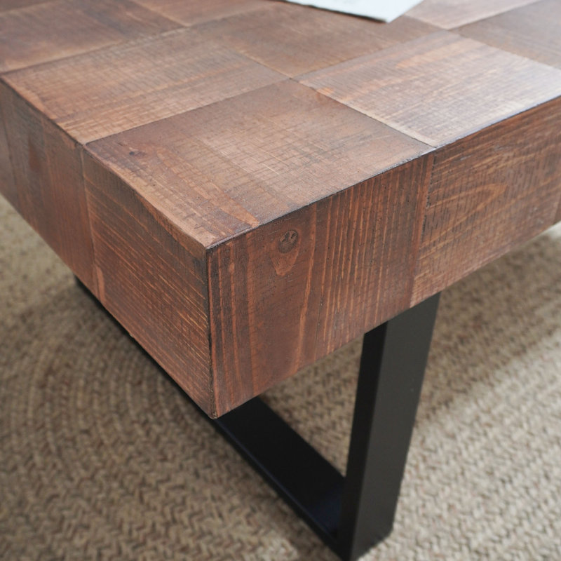 Table basse rustique en bois industriel, table basse en bois 47,2 x 23,5 po x 18 po, table fabriquée à la main