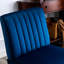 Chaises d'appoint Mid-Century modernes, 2 pièces, velours bleu foncé avec pieds en bois massif pour la décoration de 2 fauteuils en velours, pieds, salon et chambre à coucher-1587604055