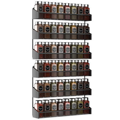 2 Pack Spice Rack Organizer, 3 Tier Counter-Top Stand Or Wall Mounted Storage Rack Hanging Shelf