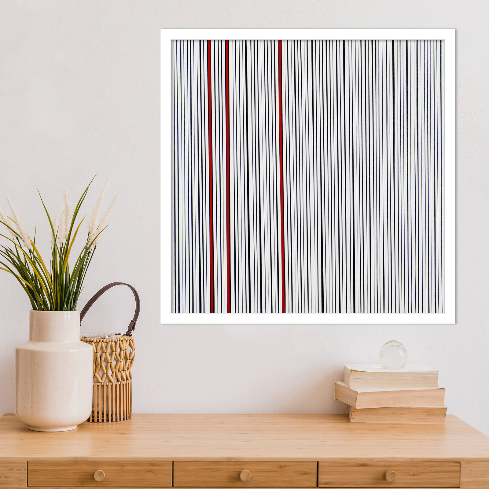 Mostly White Print by Alex Dunn, White, 21" H x 21" W x 1" D
