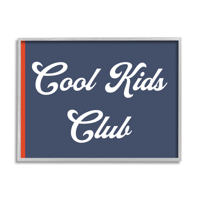 «Cool Kids Club», art audacieux, H 24 po x l 30 po x P 1,5 po, Estampe numérique Farmhouse