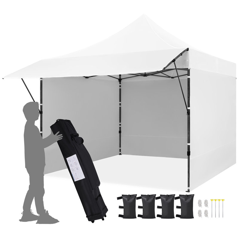 120'' W x 120'' D Steel Pop-Up Canopy, White