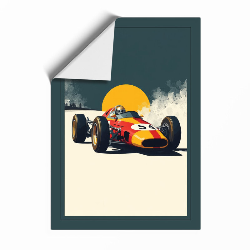 Speed and Sunlight Retro - Framed Print, Unframed, A4 - 29.7 x 21.0 cm