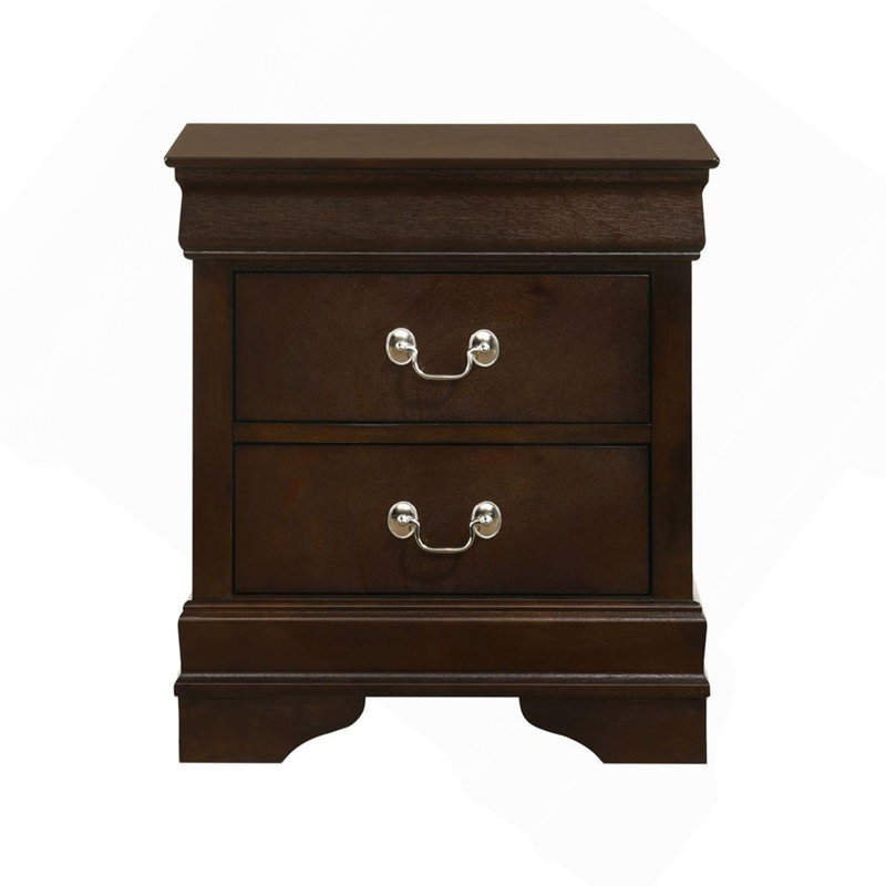 MDF Nightstand With 2 Drawers, Cappuccino
