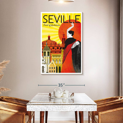 Séville perle d'Andalousie, affiche rétro