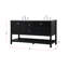 Krish 60'' Double Bathroom Vanity with Engineered Marble Top-737067513