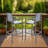 Aloys Outdoor Barstool in Gray Powder Coated Finish with Gray Sling PVC-coated polyester and Wood Accent Arms